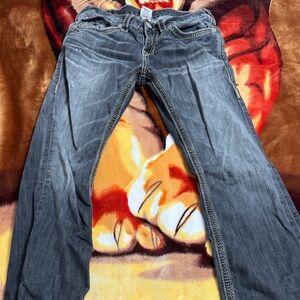 True Religion Gray Denim Jeans with Stitch Detail